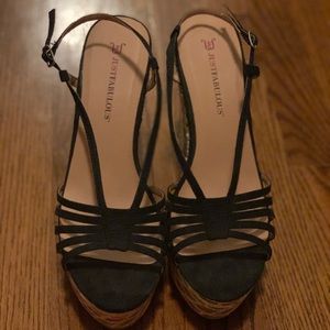 Strappy summer wedges